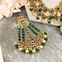 NOOR Bridal Necklace set - Green - SOKORA JEWELSNOOR Bridal Necklace set - Green