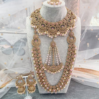 NOOR Bridal Necklace set - Pink - SOKORA JEWELSNOOR Bridal Necklace set - Pink
