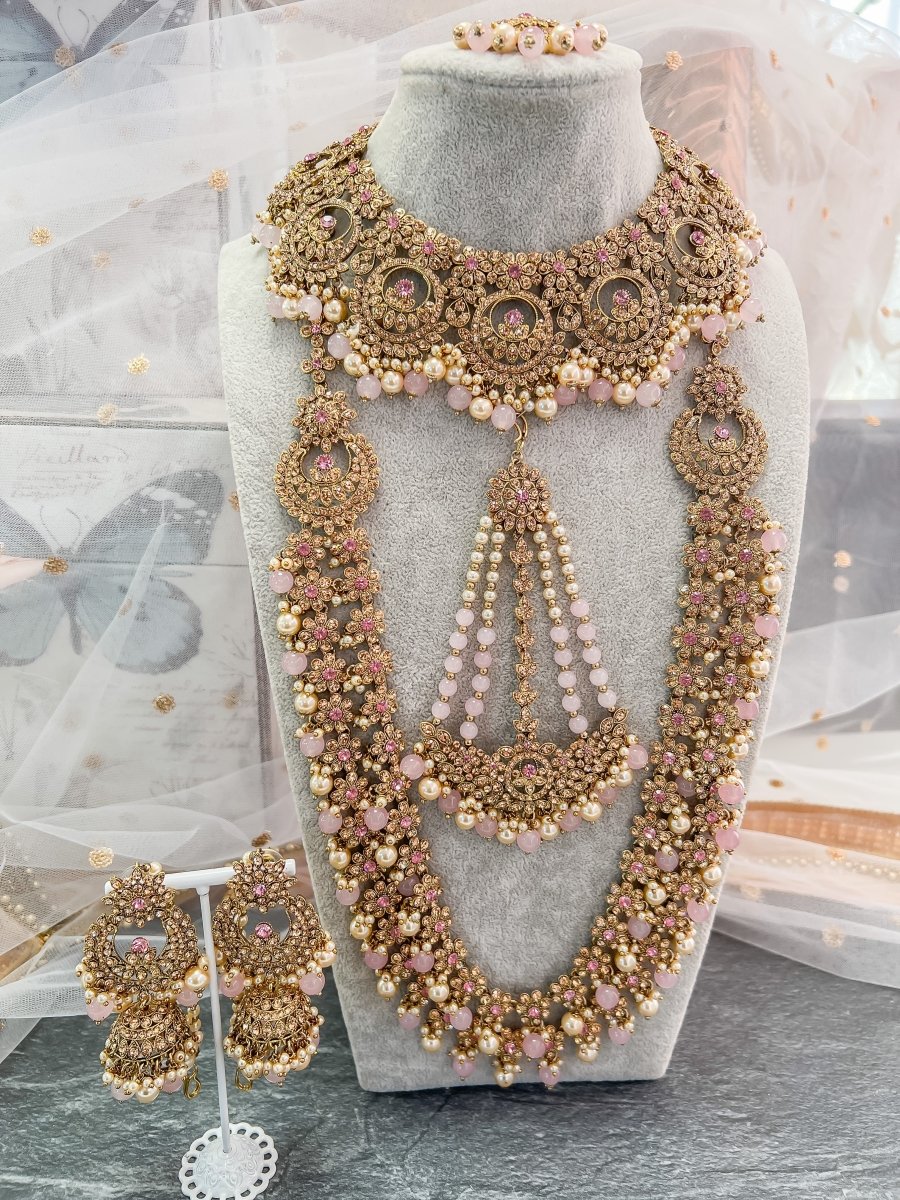 Pink jewellery online set for bride