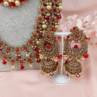 NOOR Bridal Necklace set - Red - SOKORA JEWELSNOOR Bridal Necklace set - Red