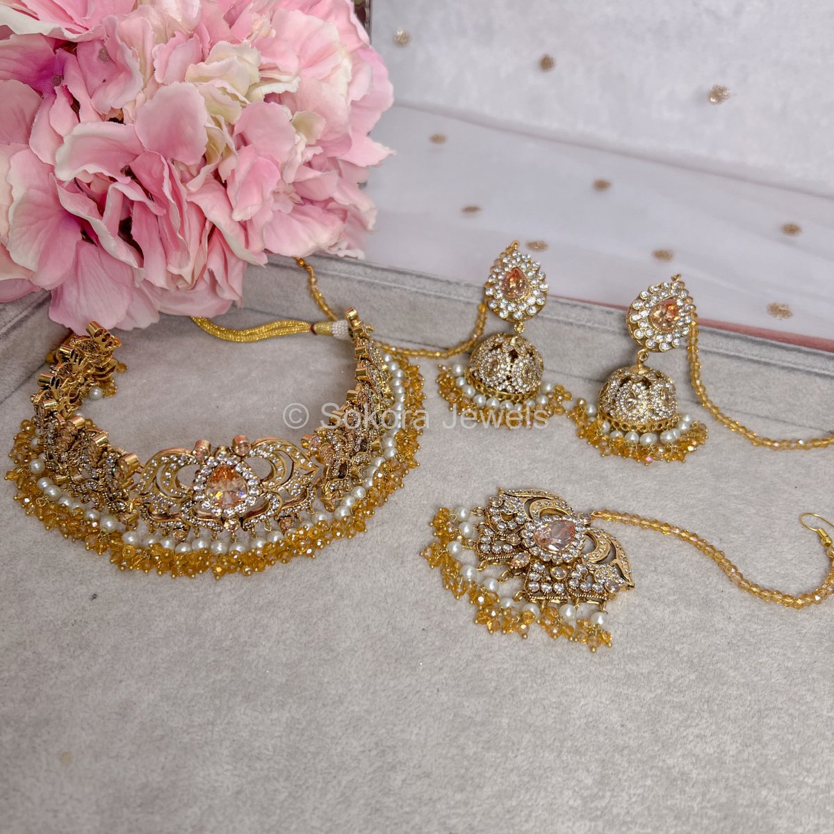 Pakistani Kundan Choker Necklace Set – ShopBollyWear.Com