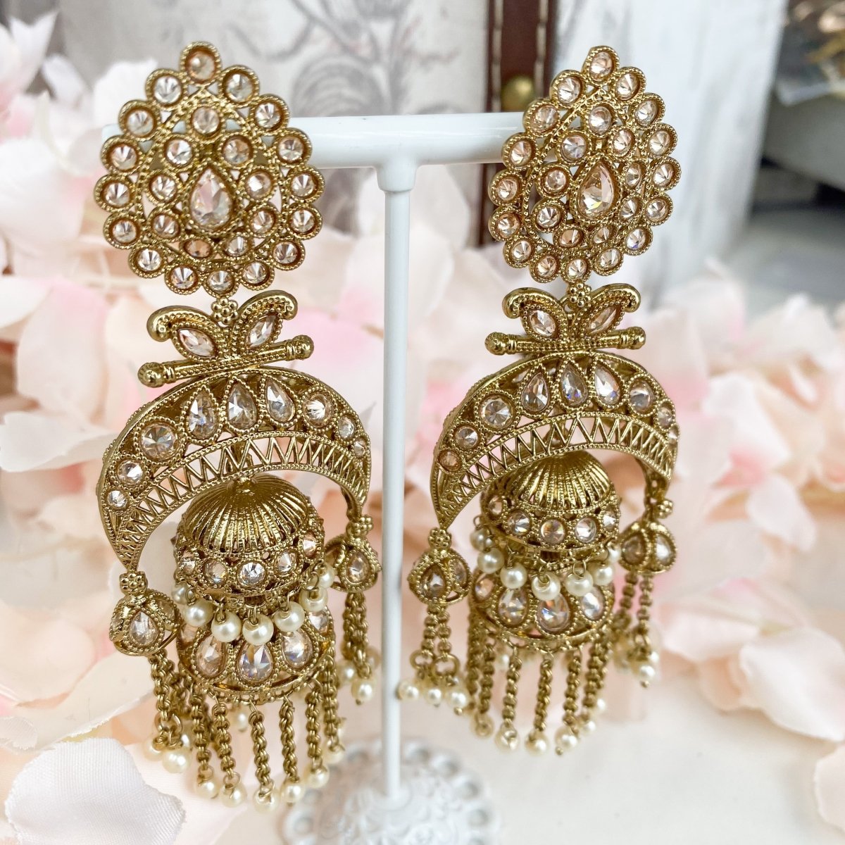 Traditional Gold Stylish Fancy Party Wear Jhumki/Jhumka earrings for Girls  and Woman (Design-4)