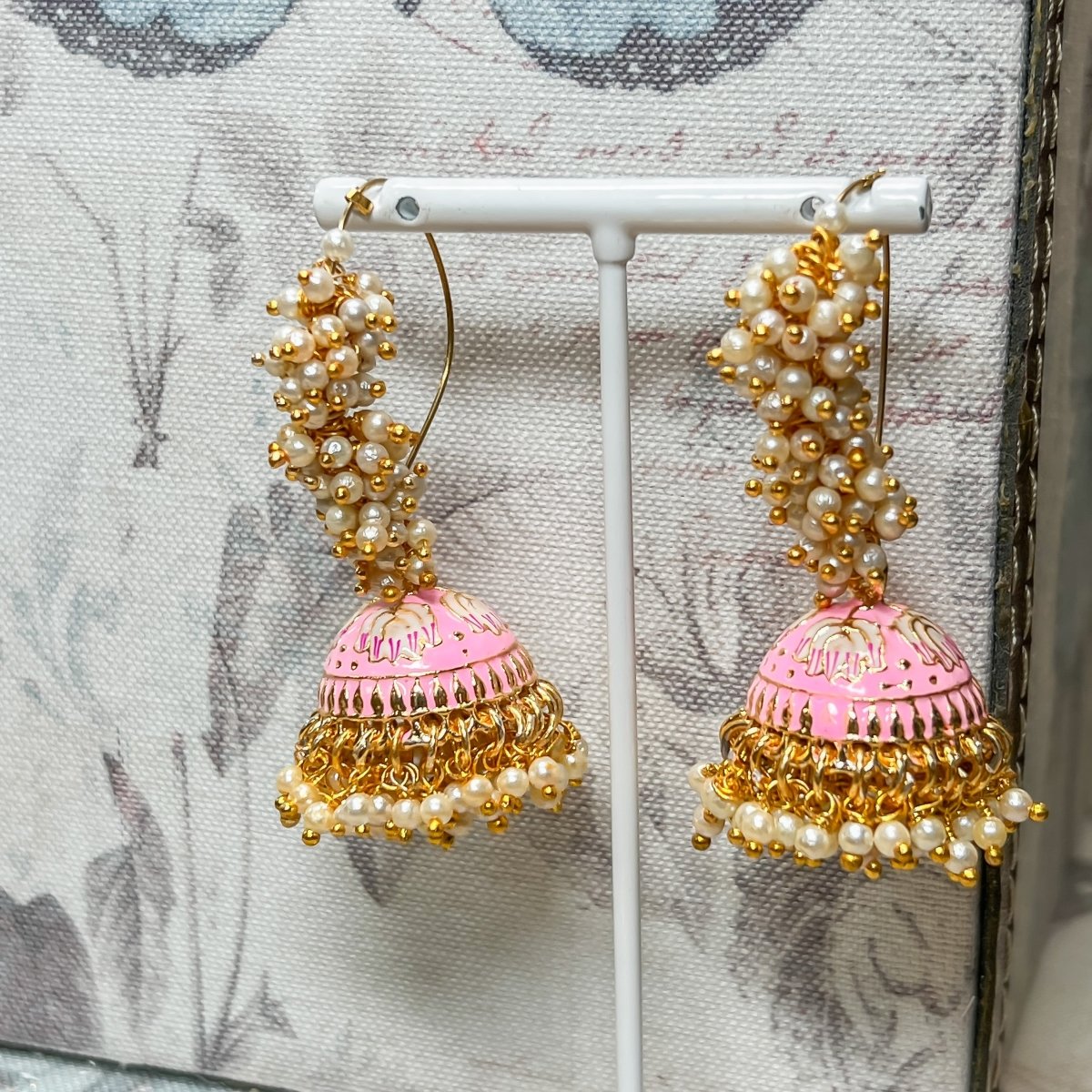 Ophelia Painted Earrings - Pink - SOKORA JEWELSOphelia Painted Earrings - Pink