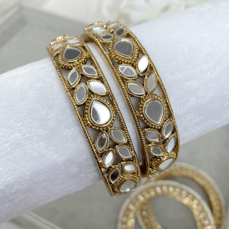 Pair of Vine Leaf Mirrored Bangles (slightly imperfect) - SOKORA JEWELSPair of Vine Leaf Mirrored Bangles (slightly imperfect)BANGLES