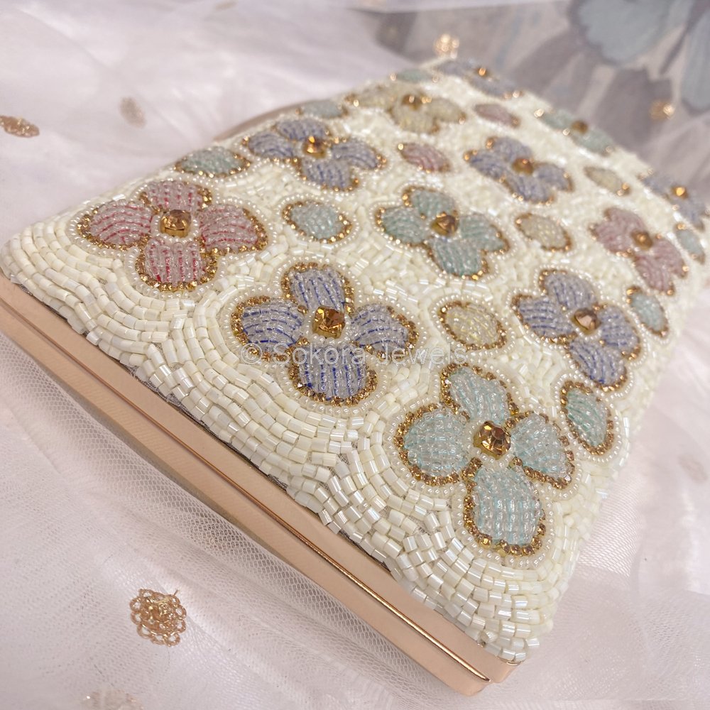 Pastel Floral Clutch Bag – SOKORA JEWELS