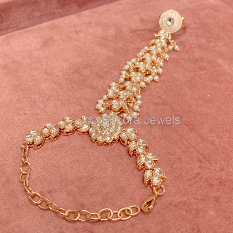 Pearly Hand Harness - Pink/Rose Gold - SOKORA JEWELSPearly Hand Harness - Pink/Rose Gold