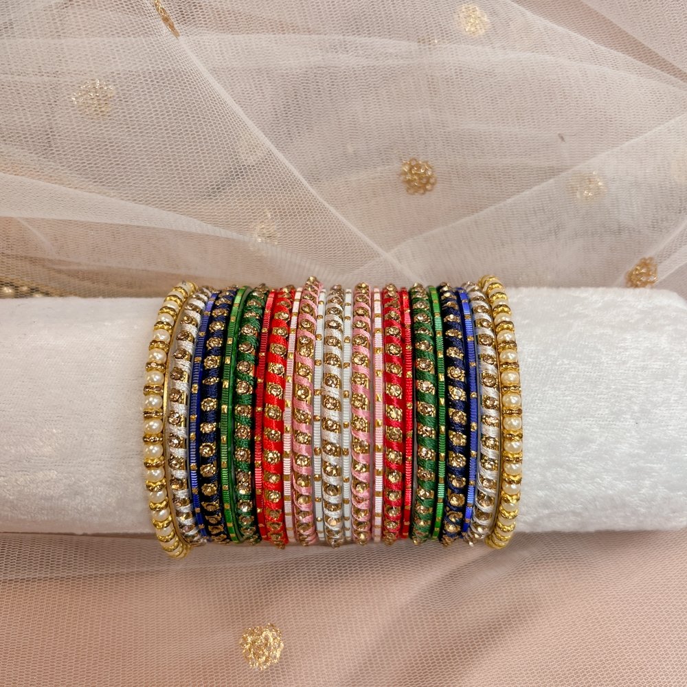 Designer Premium Quality Bridal Chura Bangles Set In Pink-81869 –  Saundaryam Fashions