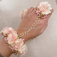 Pink Blossom Floral Hand Pieces - SOKORA JEWELSPink Blossom Floral Hand Pieces