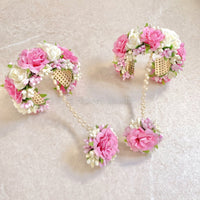 Pink Rose Floral Hand Pieces - SOKORA JEWELSPink Rose Floral Hand Pieces