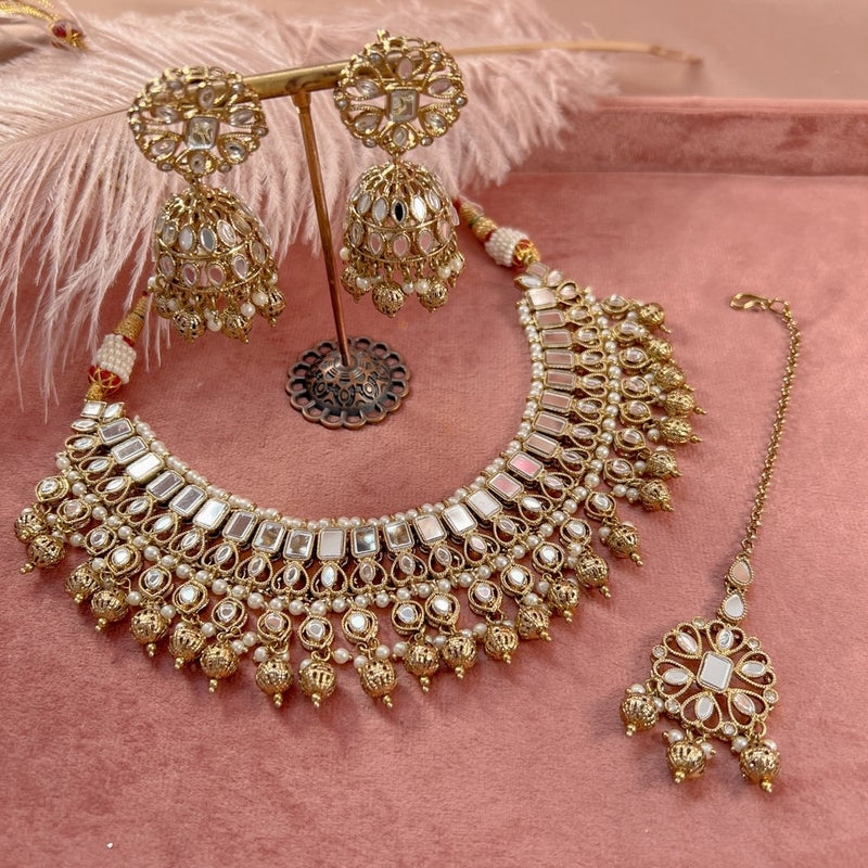 Ramila Mirrored Necklace set - Gold Ball - SOKORA JEWELSRamila Mirrored Necklace set - Gold BallNECKLACE SETS