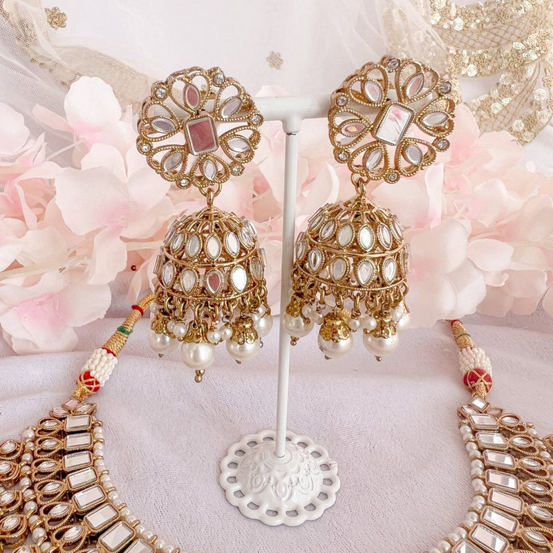 Ramila Mirrored Necklace set - Golden - SOKORA JEWELSRamila Mirrored Necklace set - GoldenNECKLACE SETS
