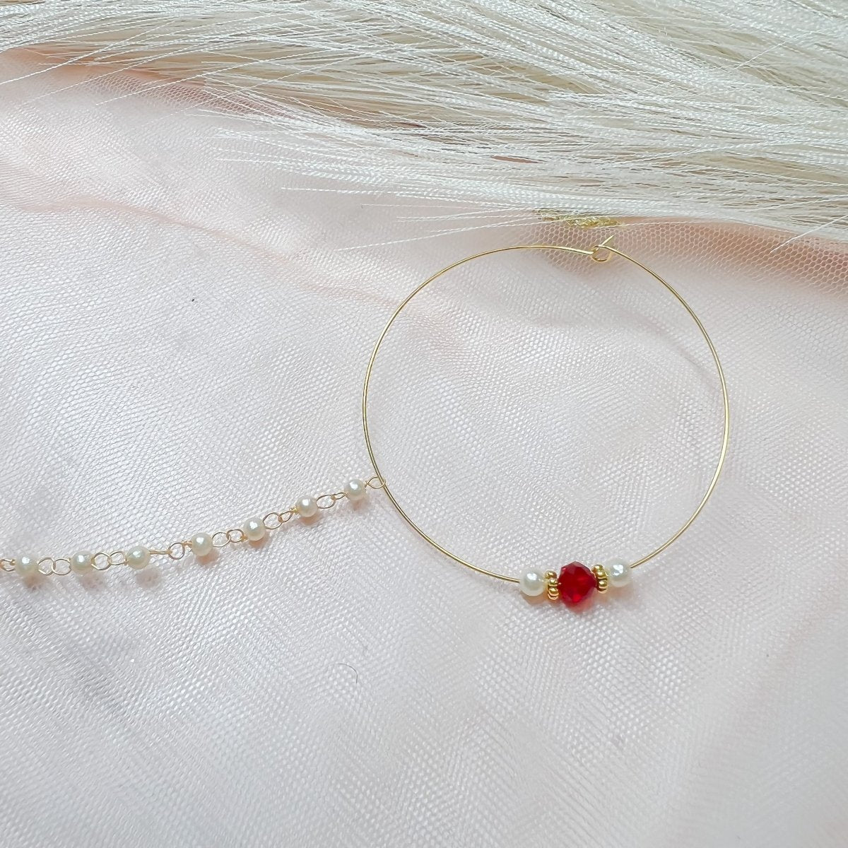 Red Bead Nose ring - Pierced - SOKORA JEWELSRed Bead Nose ring - Piercednose rings