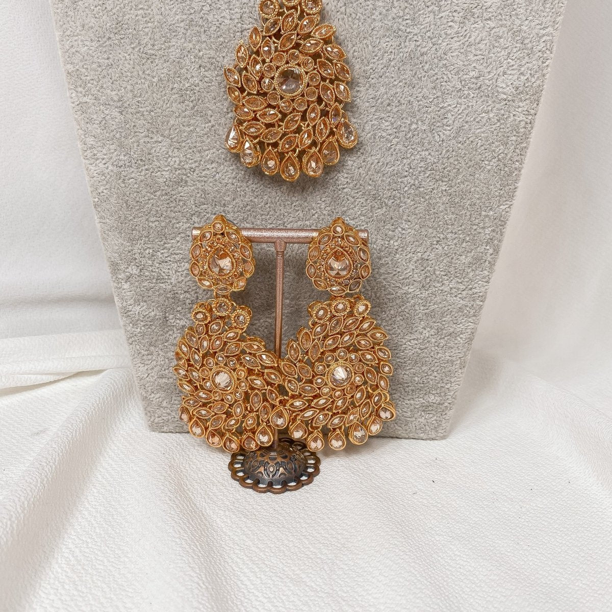 Rekha Bright Gold Necklace set - SOKORA JEWELSRekha Bright Gold Necklace set