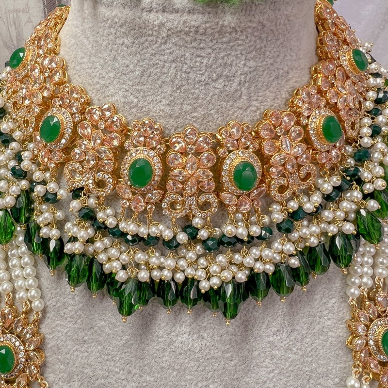 Safa Bridal Necklace set - Green - SOKORA JEWELSSafa Bridal Necklace set - Green