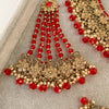 Shahmin Bridal necklace set - Red - SOKORA JEWELSShahmin Bridal necklace set - Red