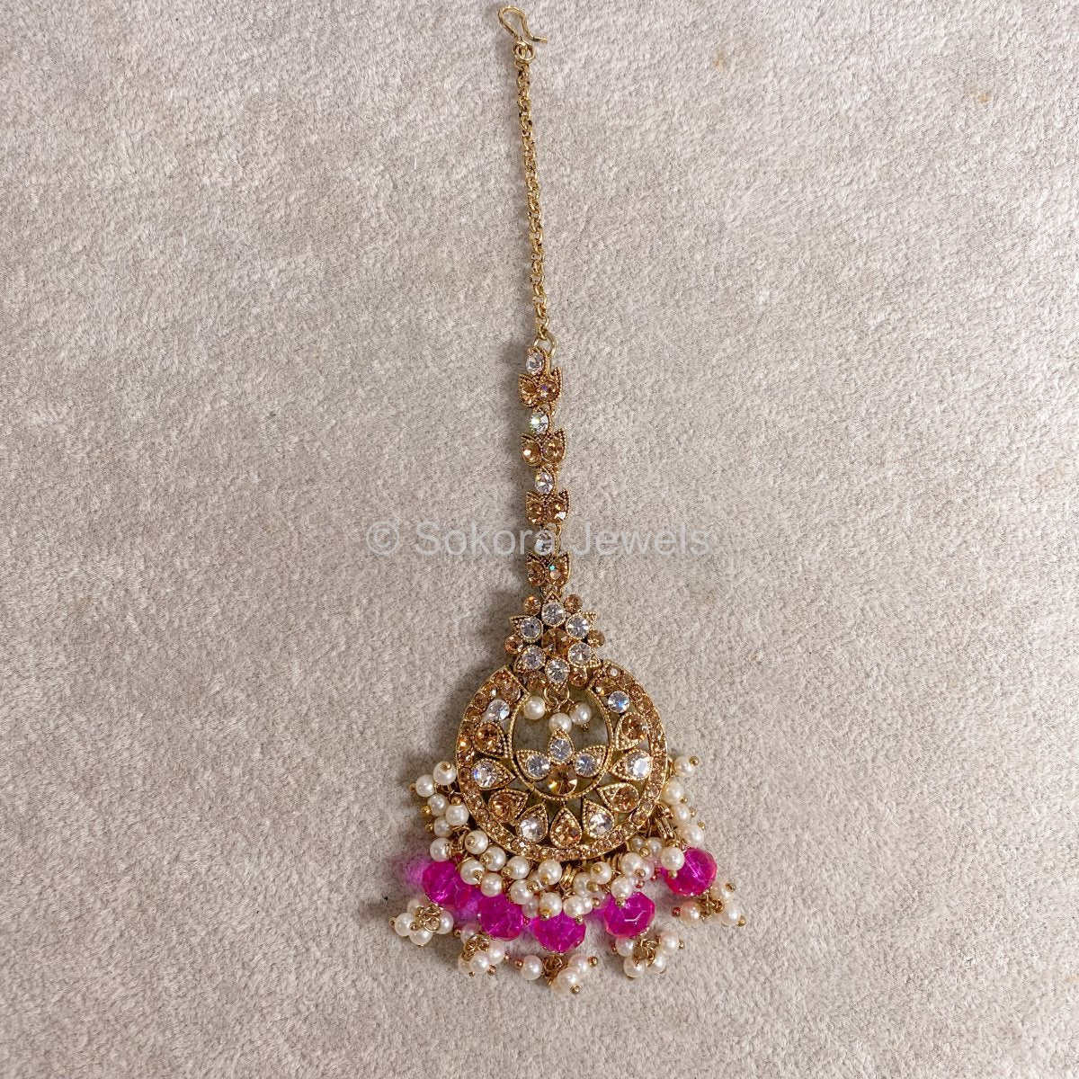 Shanaya Long Necklace set - Pink - SOKORA JEWELSShanaya Long Necklace set - Pink