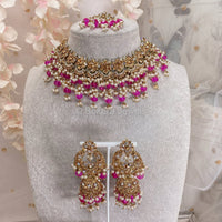 Shanaya Necklace set - Pink - SOKORA JEWELSShanaya Necklace set - Pink