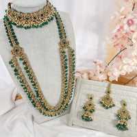 Shazmeen Bridal Necklace set - Green - SOKORA JEWELSShazmeen Bridal Necklace set - Green