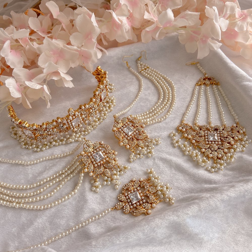 Bhavi Jewels Gold Plated Austrian Stone Choker Necklace Set - 11311350