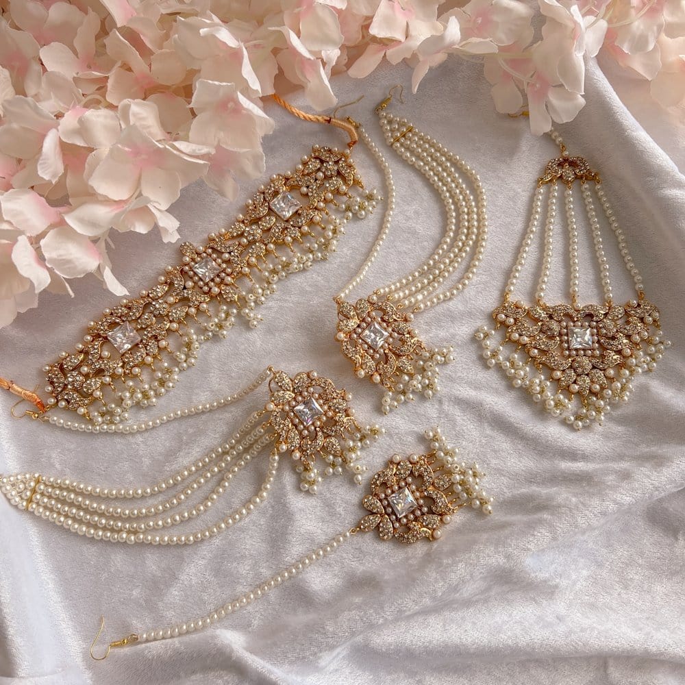 Shifa Bridal Pearl Choker Set – SOKORA JEWELS - Main Image
