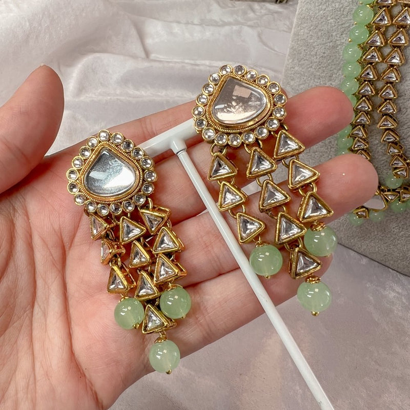 Shila Long Necklace set - Mint - SOKORA JEWELSShila Long Necklace set - Mint