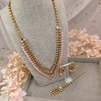 Shila Long Necklace set - Pink - SOKORA JEWELSShila Long Necklace set - Pink