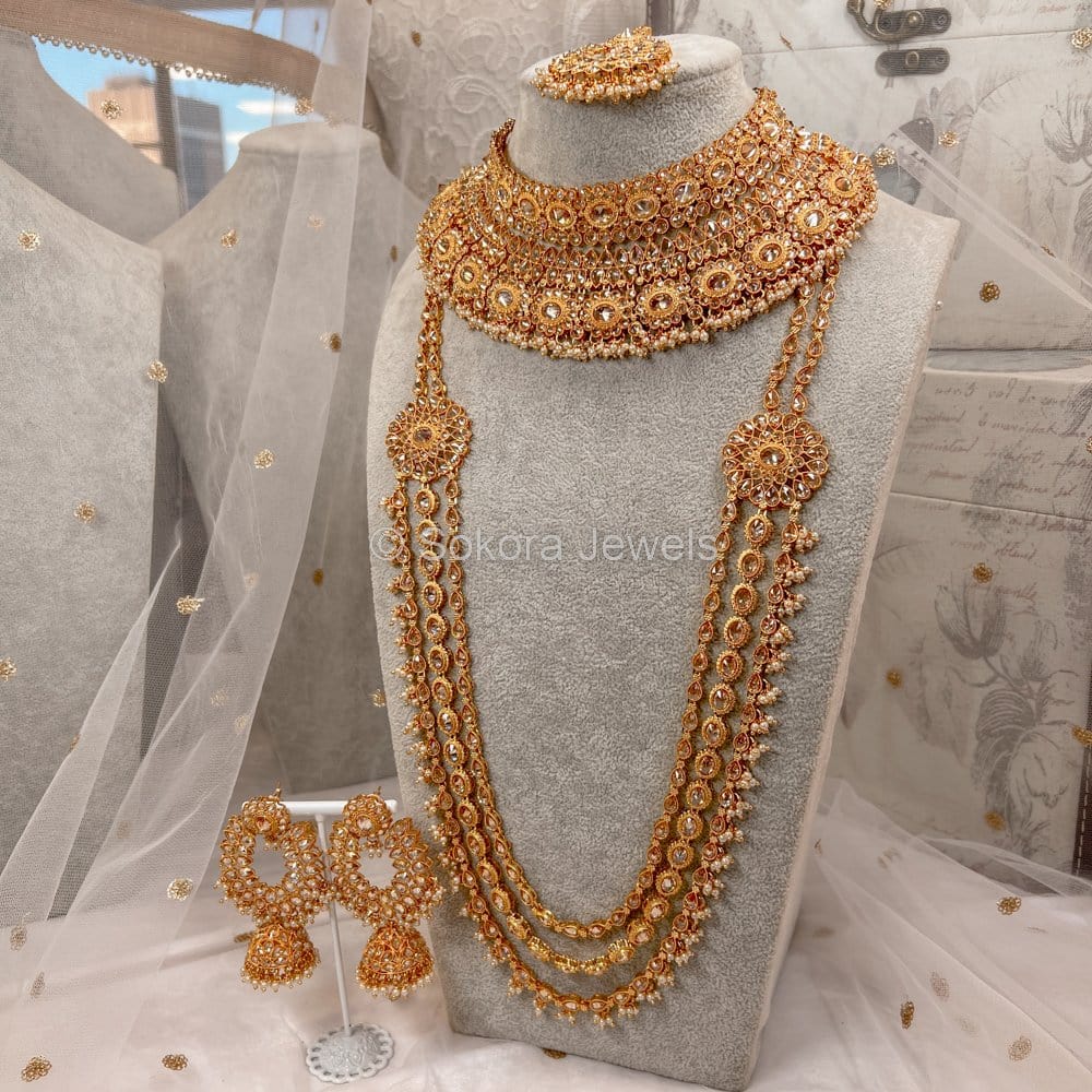 Clearance: Shiwashina Bright Gold Bridal set – SOKORA JEWELS