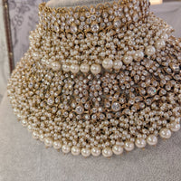 Shumi Bridal Double necklace set - Pearl - SOKORA JEWELSShumi Bridal Double necklace set - Pearl