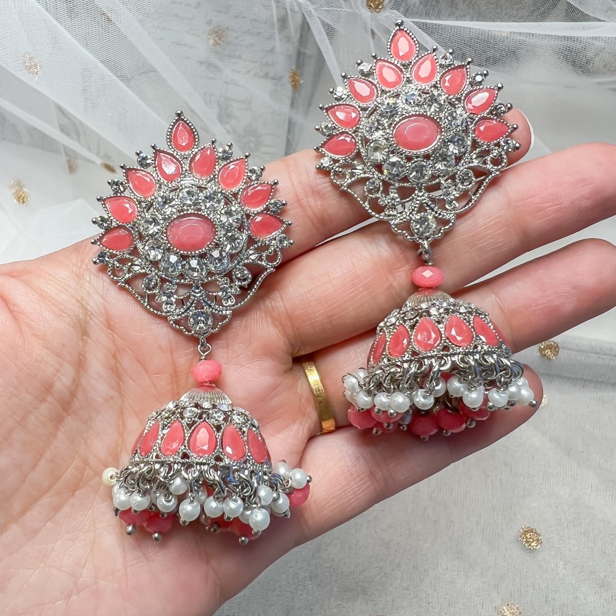 Silver Jhumka Earrings - SOKORA JEWELSSilver Jhumka Earrings