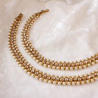 Slim Antique Gold Anklets - Golden - SOKORA JEWELSSlim Antique Gold Anklets - Golden