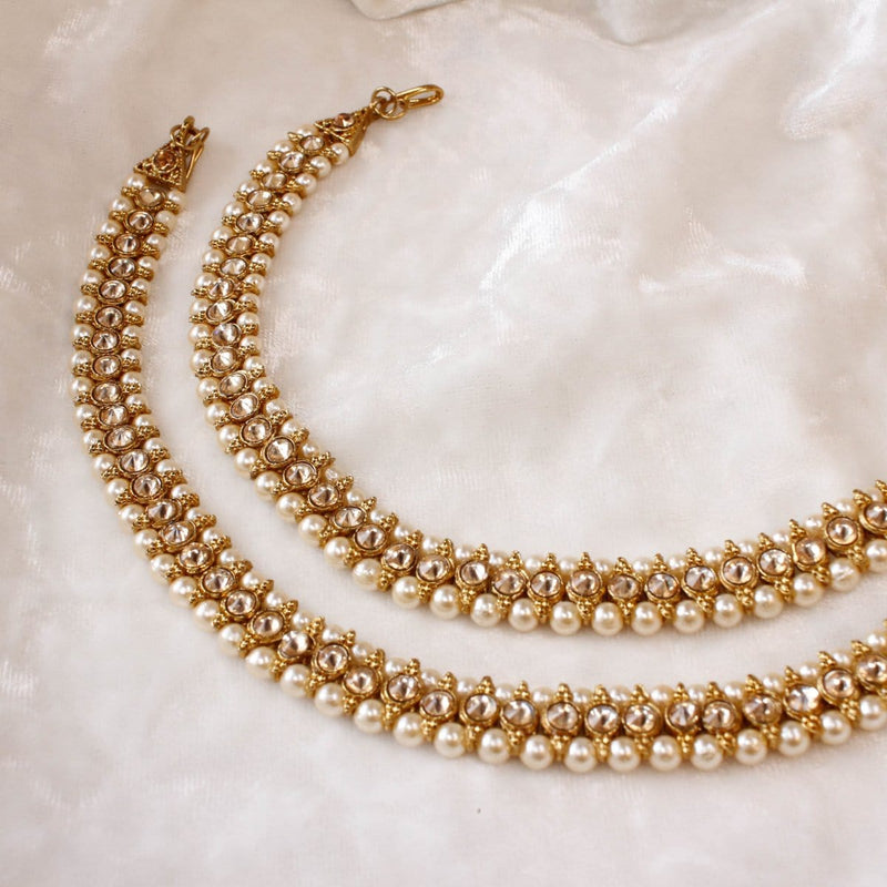 Slim Antique Gold Anklets - Golden - SOKORA JEWELSSlim Antique Gold Anklets - Golden