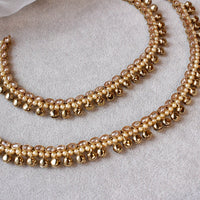 Slim Antique Gold Anklets with Bells - SOKORA JEWELSSlim Antique Gold Anklets with Bells