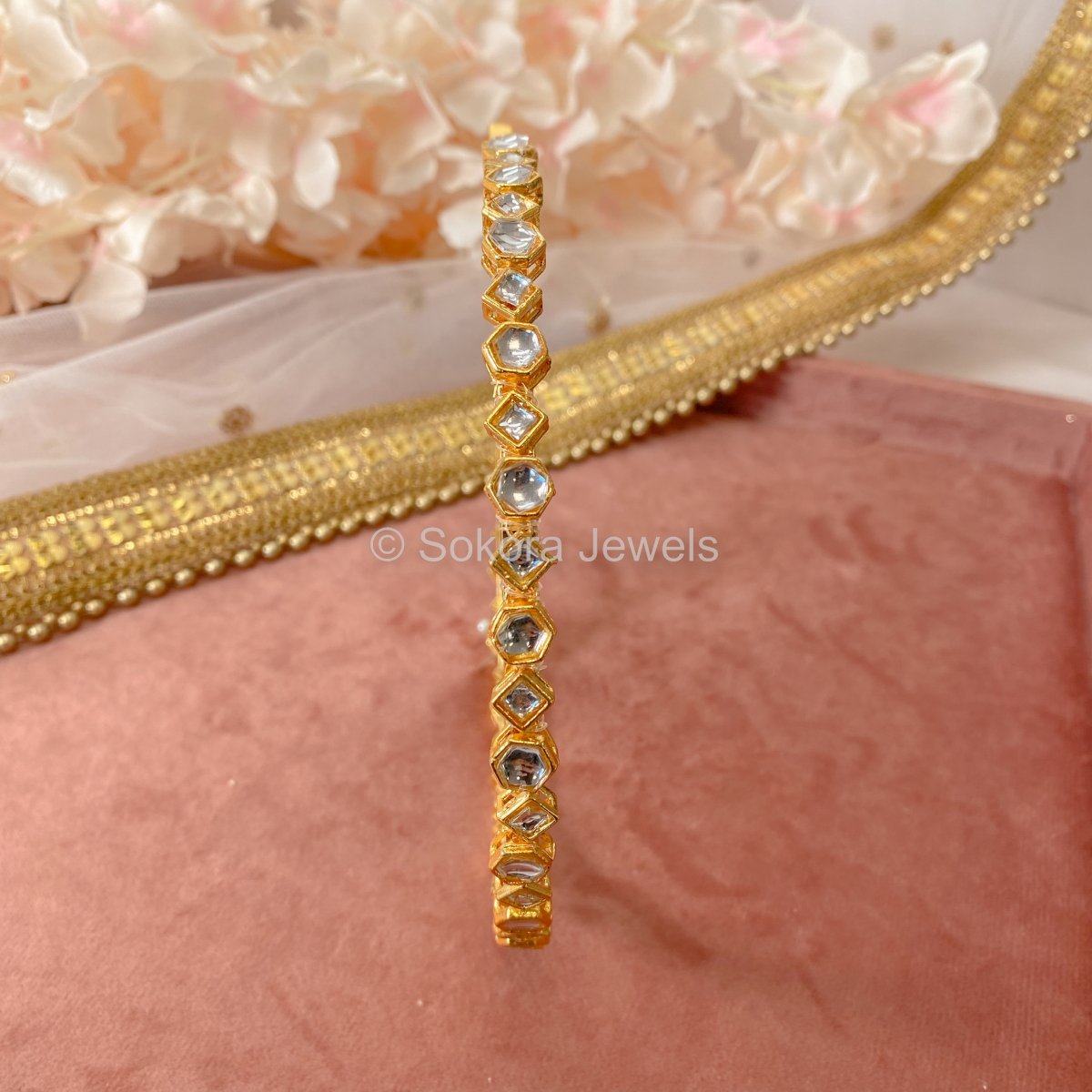 Slim Kundan Headband - SOKORA JEWELSSlim Kundan Headband