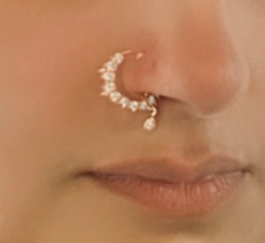 Small Crystal Nose rings - Non pierced - SOKORA JEWELSSmall Crystal Nose rings - Non pierced