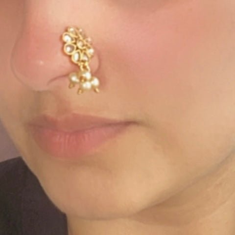 14K Pure Gold Small Nose Stud Indian Style Push Pin Nose Ring – Karizma  Jewels
