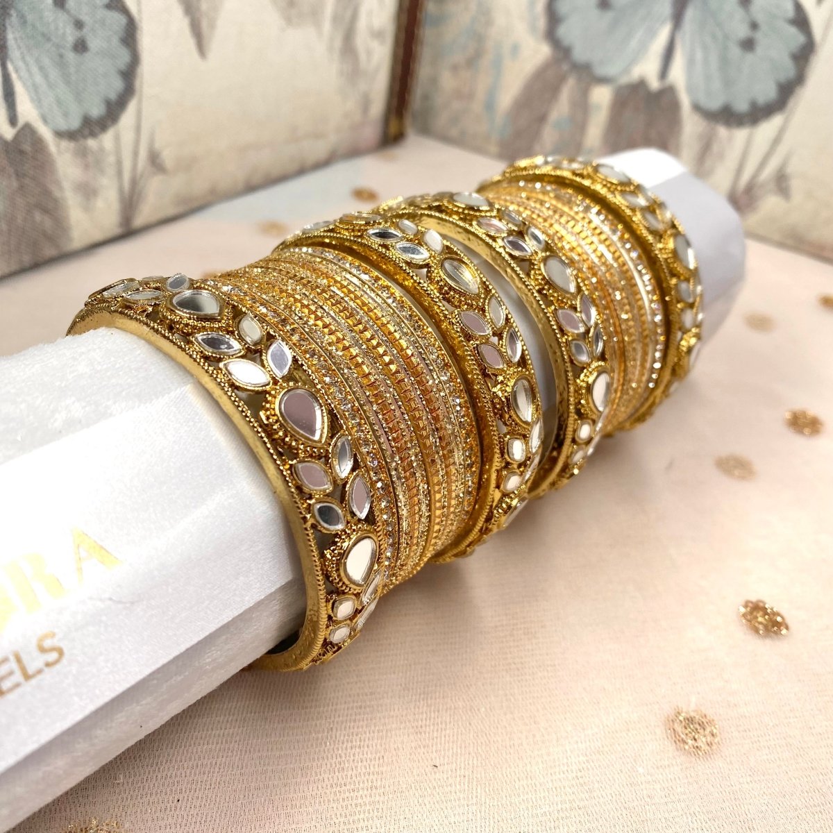 Golden colour online bangles set