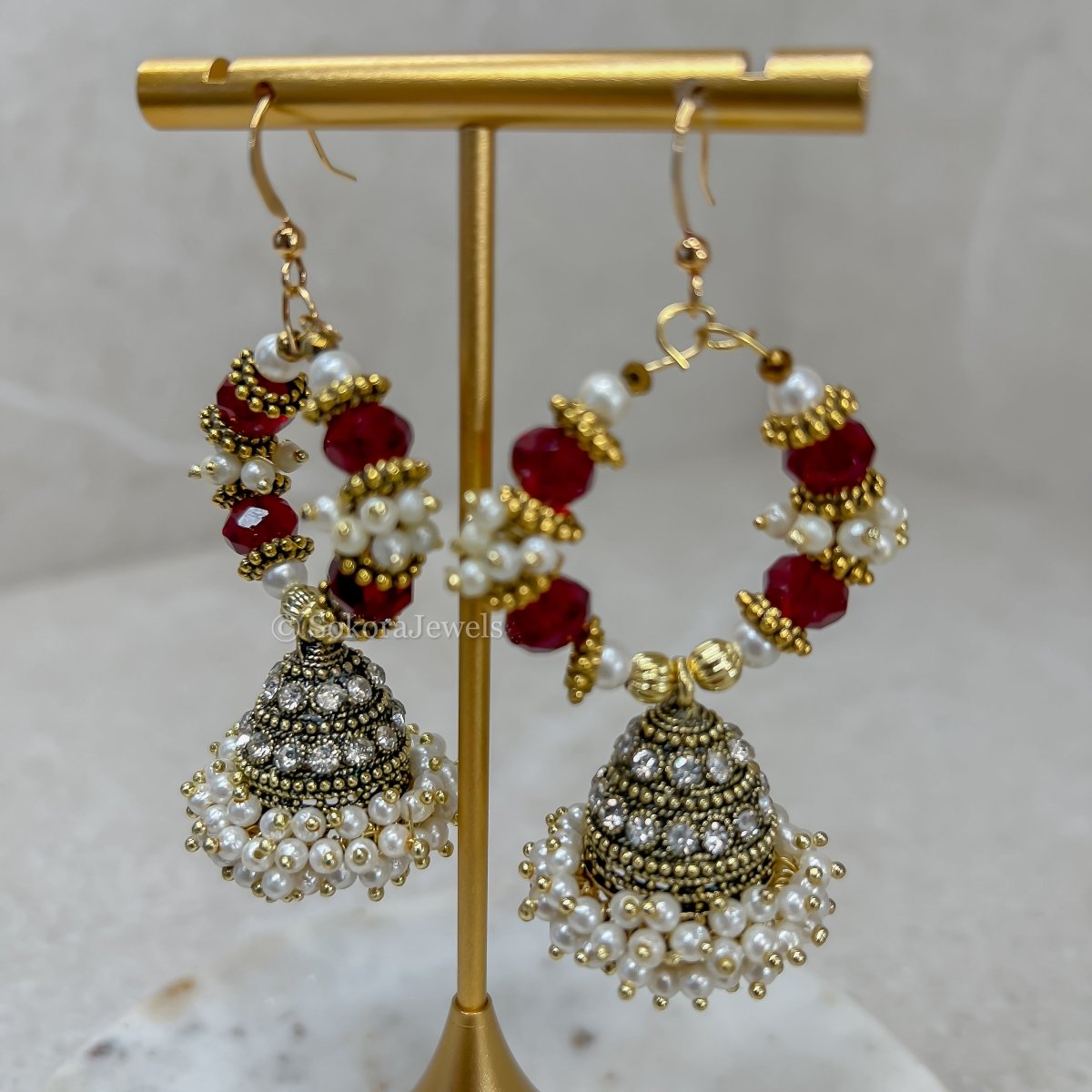 Stone Studded Jhumka Style Earrings : JZR232