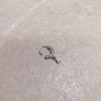 Small Silver & Clear Crystal Nose Ring - Pierced (Left) - SOKORA JEWELSSmall Silver & Clear Crystal Nose Ring - Pierced (Left)