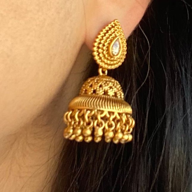 Subarna Mini Temple Jhumka Earrings - SOKORA JEWELSSubarna Mini Temple Jhumka Earrings