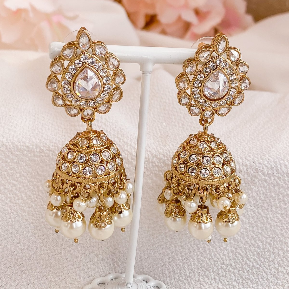 Sadra Bali Jhumka Earrings - Gold | Indian Jewellery Online | Asian Jewellery  UK | Bling For You