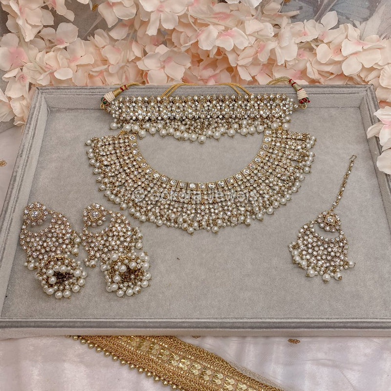 Tahera Bridal Double necklace Set - SOKORA JEWELSTahera Bridal Double necklace Set