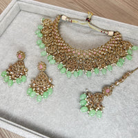 Tahia Small Necklace Set - Mint/Pink - SOKORA JEWELSTahia Small Necklace Set - Mint/Pink
