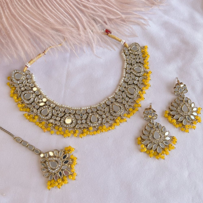 Tania Mirrored Necklace set - Yellow - SOKORA JEWELSTania Mirrored Necklace set - YellowNECKLACE SETS