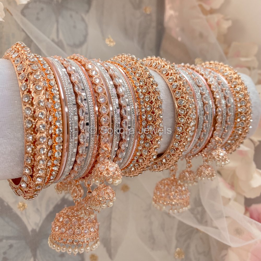 Rose gold online bangles designs