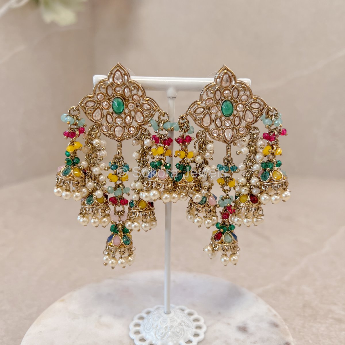 Tasselled Multicolour Earrings - SOKORA JEWELSTasselled Multicolour Earrings