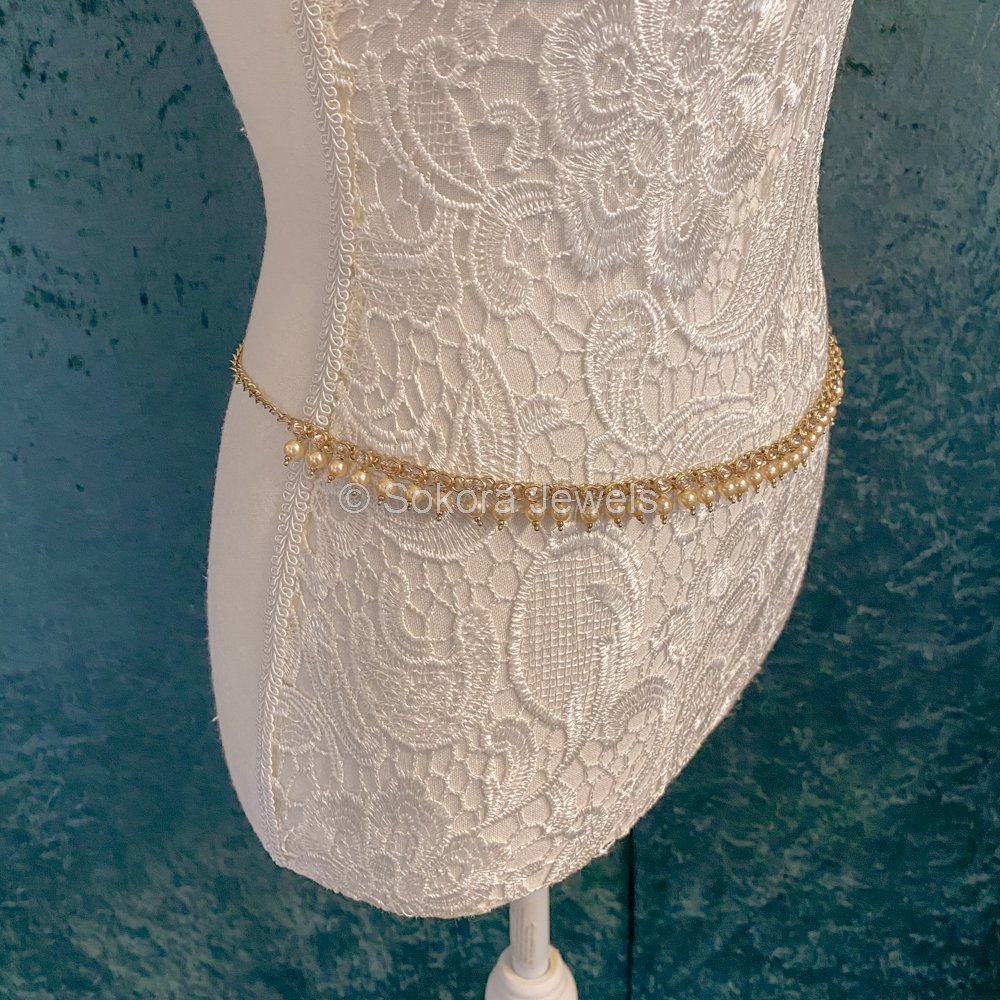 Thin Antique Gold Waist chain - SOKORA JEWELSThin Antique Gold Waist chain