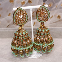 Thohura Large Antique Earrings - Mint - SOKORA JEWELSThohura Large Antique Earrings - Mint