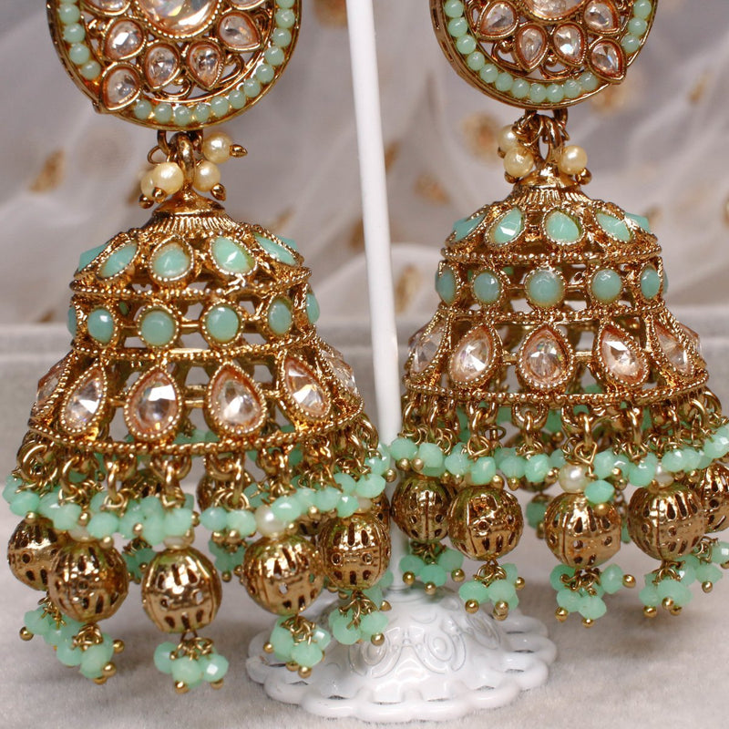 Thohura Large Antique Earrings - Mint - SOKORA JEWELSThohura Large Antique Earrings - Mint