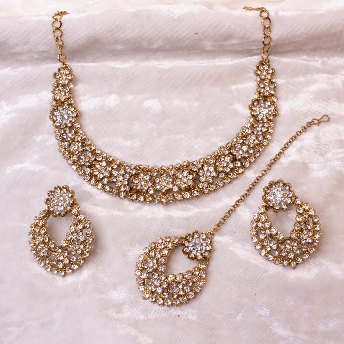 Tiara Necklace set - Clear Crystal - SOKORA JEWELSTiara Necklace set - Clear Crystal