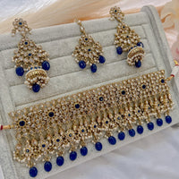 Tina Bridal Choker set - Navy - SOKORA JEWELSTina Bridal Choker set - Navy